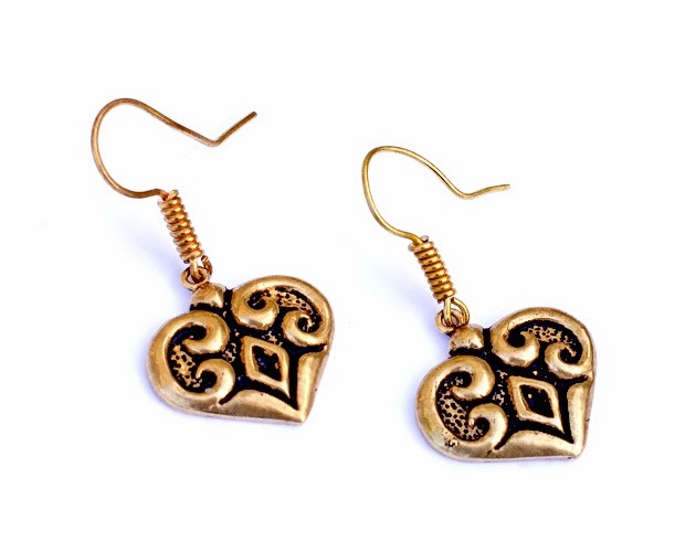[07 OR 2 MagyHerz.b] Paar Bronzeohrringe 'Chernigov' - Accessoire, Schmuck für Mittelalter, LARP und Alltag (Bronze)