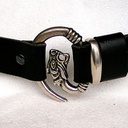 Wolfskopfgürtel aus Leder 3 cm