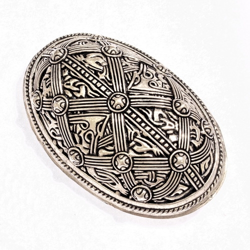 [07 Ov 5 Oseberg.b] Wikinger Fibel Ovalfibel Oseberg-Stil (Bronze)
