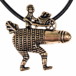 [0 PZ Barrow.b] Abzeichen "Phallustier mit Schubkarre" (Bronze)