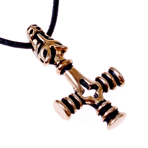 [0 TH Fossi Mini.b] Anhänger Mjölnir von Island klein (Bronze)
