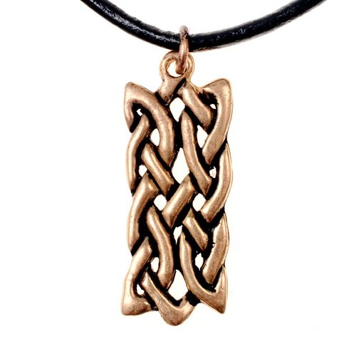[0 Anh Square.b] Anhänger keltisches Rechteck - Accessoire, Schmuck für Mittelalter, LARP und Alltag (Bronze)