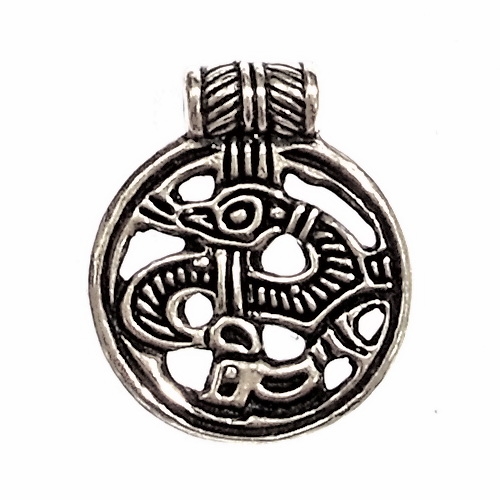 [0 Birka-Beast-si] Birka Amulett - Bronze Anhänger Replik (Bronze Versilbert)