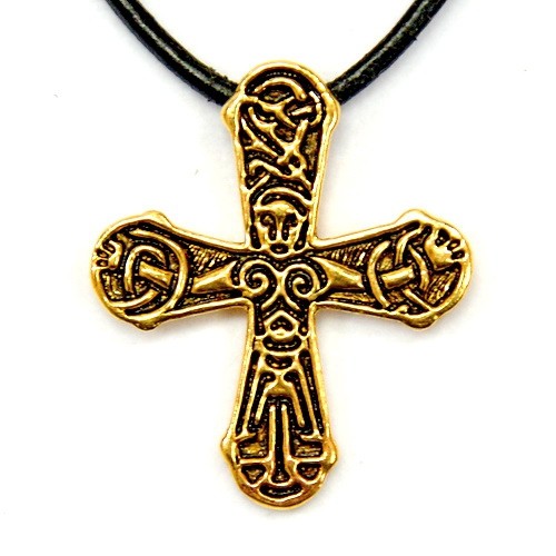 Bronze Anhänger 'Gatebo-Kreuz' - Accessoire, Schmuck für Mittelalter, LARP und Alltag