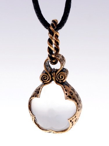 [0 Got-Glas S.b] Wikinger-Anhänger Gotland-Sphäre aus Glas und Bronze - 3,8 cm (Bronze)