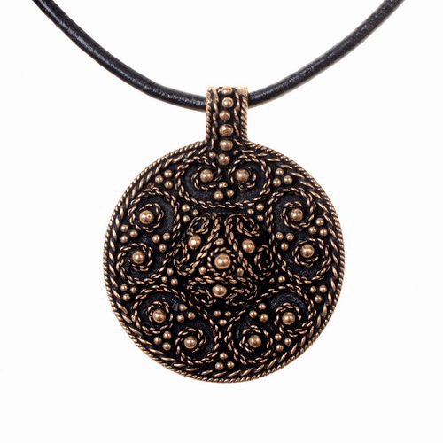 [0 Filiigran 3.b] Granuliertes Amulett - groß  - Accessoire, Schmuck für Mittelalter, LARP und Alltag (Bronze)