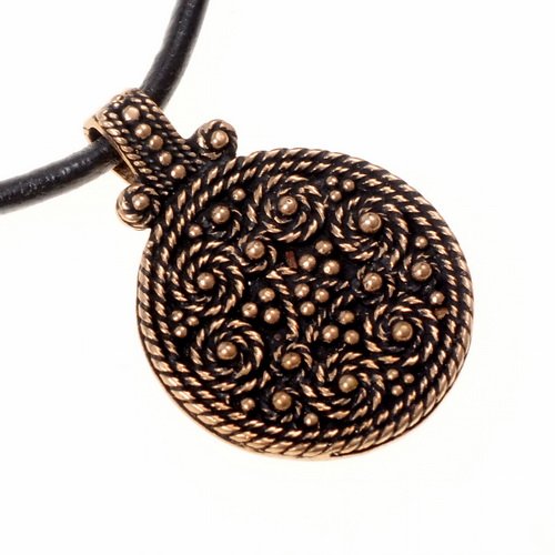 [0 Filiigran 1.b] Granuliertes Amulett - klein  - Accessoire, Schmuck für Mittelalter, LARP und Alltag (Bronze)