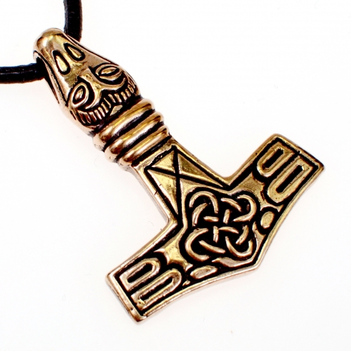 Wikinger Thorshammer mit Adlerkopf Amulett Bronze  - Replik Nachbildung nach Originalfund