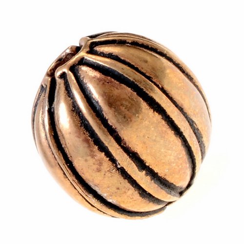 [07 PER 10.b] Wikinger Perle Nr. P10  Granulationstechnik Bronze oder Bronze versilbert (Bronze)