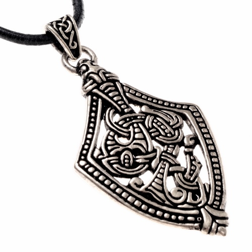 [0 Chape] Wikinger Ortband Amulett Bronze  - Replik Nachbildung nach Originalfund (Bronze Versilbert)