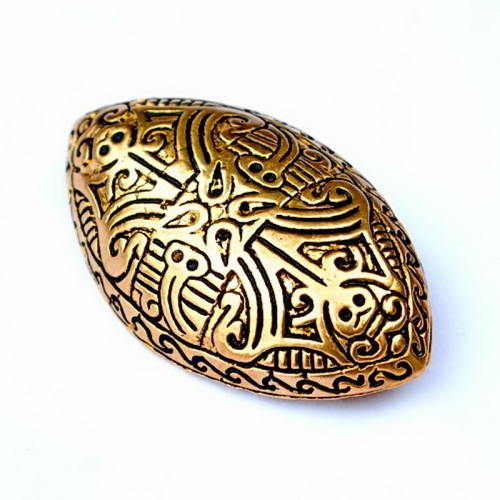 [07 Ov 00 Spov-b] Wikinger Fibel Schalenfibel Spitzoval (Bronze)