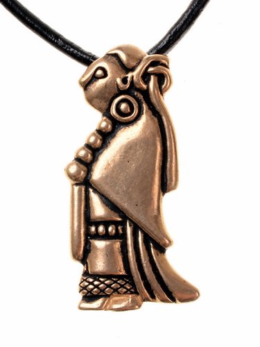 [0 Valk Tuna.b] Walküre-Amulett von Tuna - Accessoire, Schmuck für Mittelalter, LARP und Alltag (Bronze)