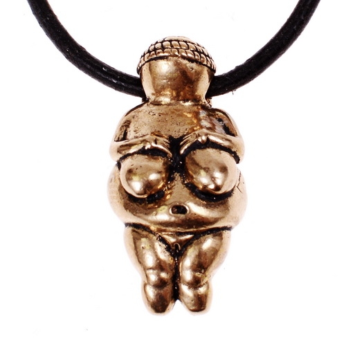 [0 Venus.b] Venus von Willendorf Anhänger - Bronze Anhänger Replik (Bronze)