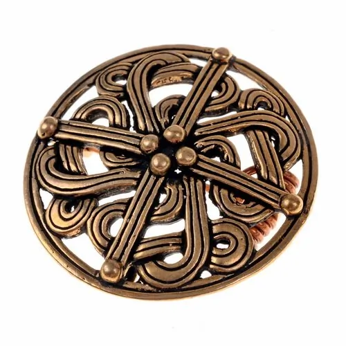 [07 Br 2 Sch-Med.b] Scheibenfibel  im Borrestil Bronze (Bronze)