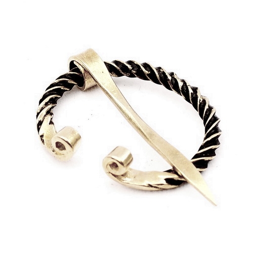 [07 Fi Me 0.b] Replik einer kleinen Hufeisenfibel Wikinger Schmuck (Bronze)