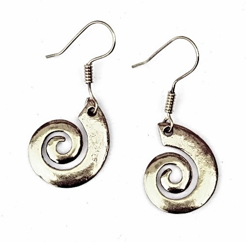 [07 OR 4 Spiral.b] Paar Bronzeohrringe 'Spirale' - Accessoire, Schmuck für Mittelalter, LARP und Alltag (Bronze)