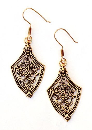 [07 OR 5 Ort.b] Paar Bronzeohrringe 'Ortband' - Accessoire, Schmuck für Mittelalter, LARP und Alltag (Bronze)
