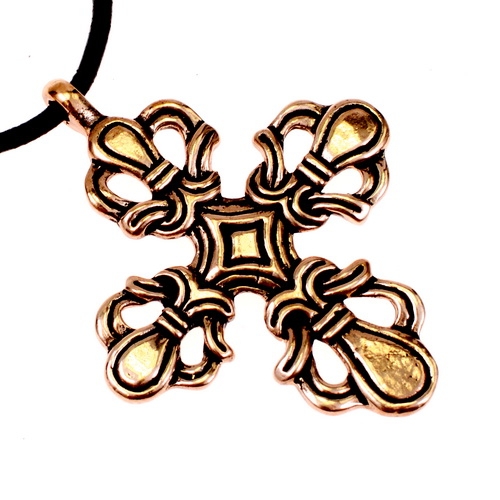 [0 Bonderup.ma.br] Kreuz Bonderup Amulett Bronze  - Replik Nachbildung nach Originalfund (Bronze)