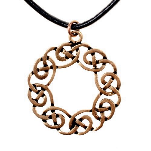 [0 Anh Kranz.b] Keltisches Amulett "Kranz" - Accessoire, Schmuck für Mittelalter, LARP und Alltag (Bronze)
