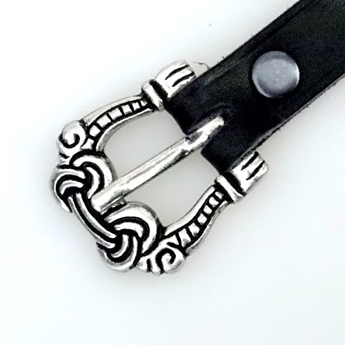 [10 wik 15:A.br.si] Wikingergürtel im Borrestil - 1,5 cm (braun, silber)