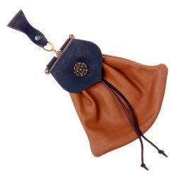 [01 Almo-Beu Ros.fa.he] Almosenbeutel - Mit Rosen-Verschluss (hellbraun)