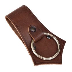 [04 SH-Axt.fa.br.fa.me] Mittelalter-Axthalter mit Ring (braun, messing)