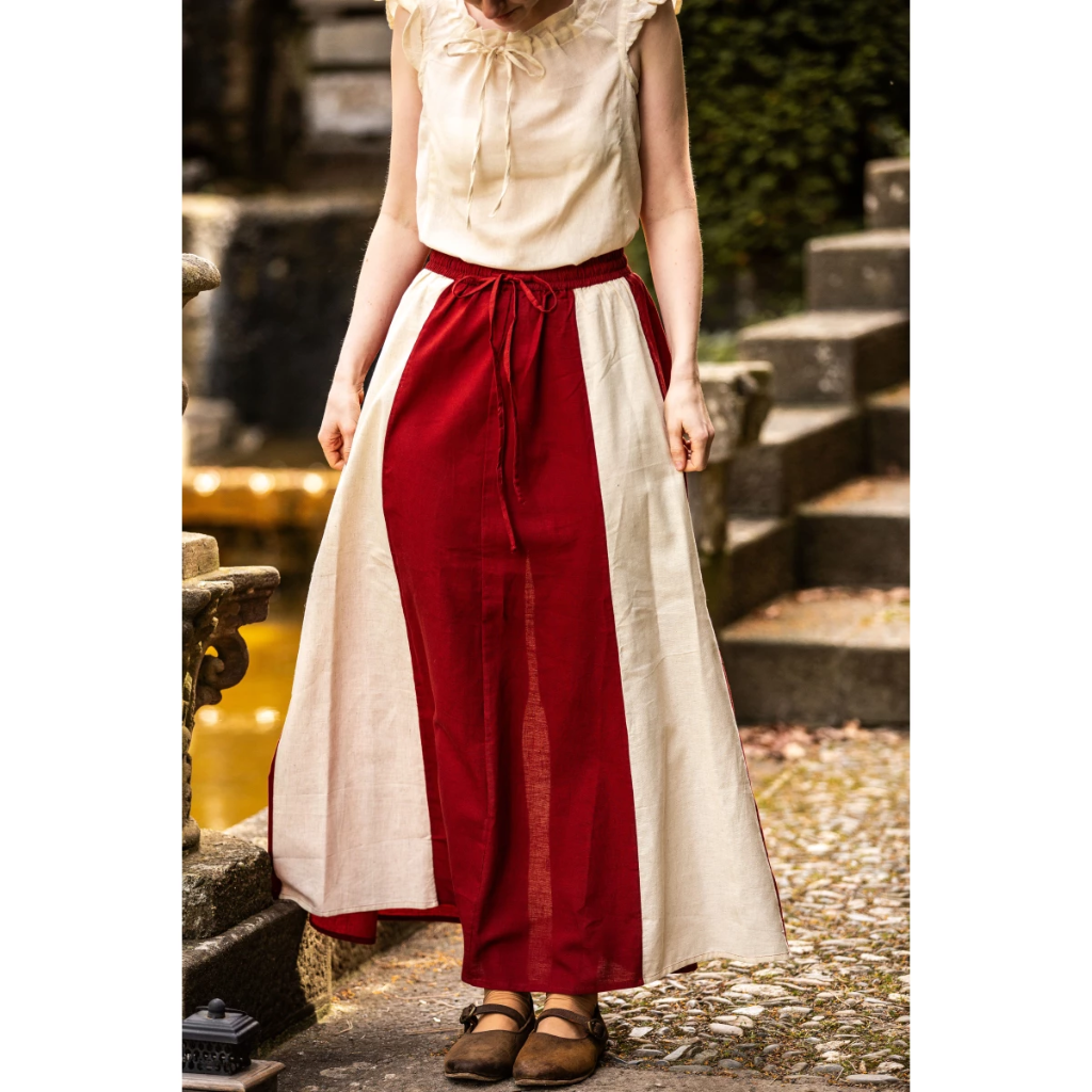 Mittelalterrock "Dana" Rot-Natur