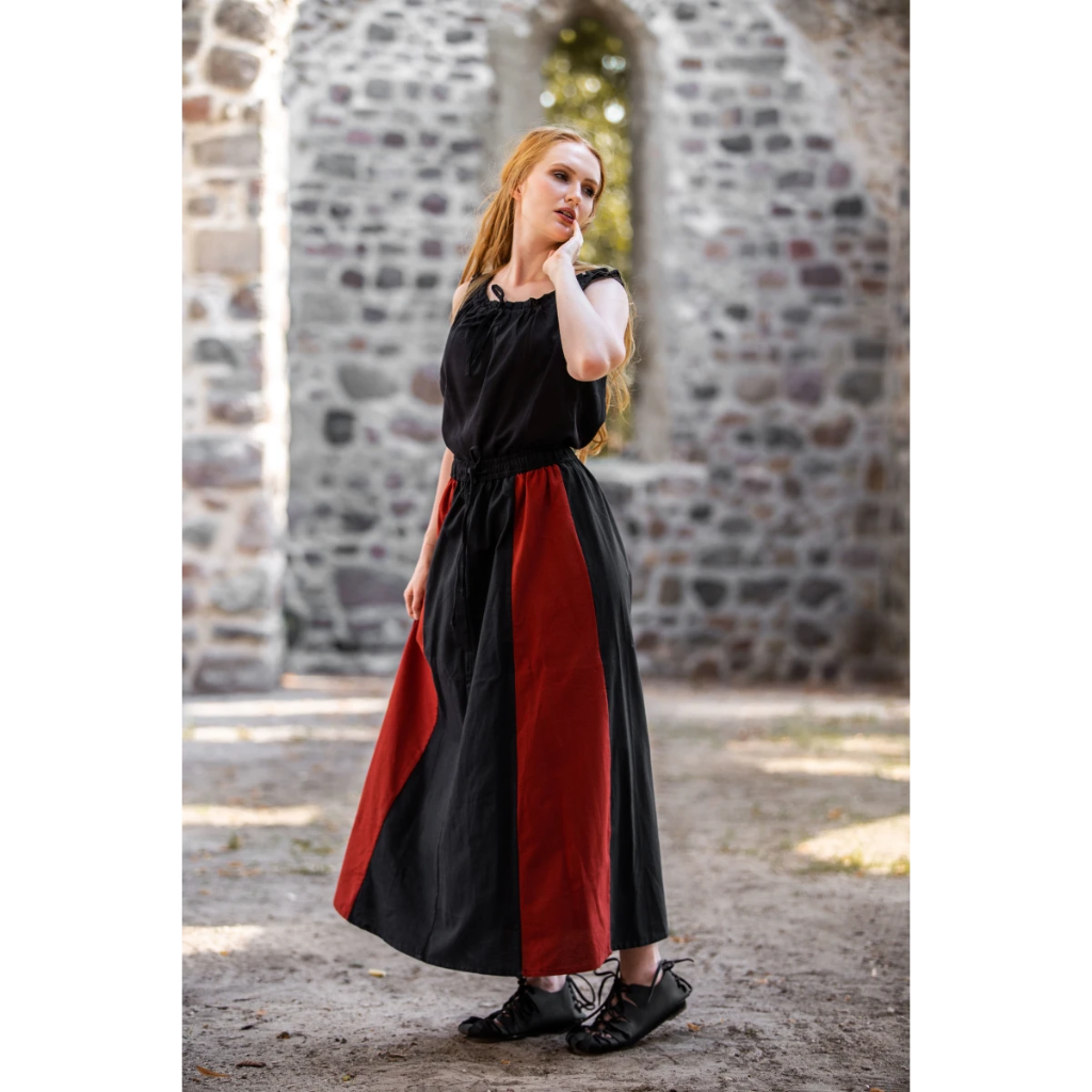 [4000sr.gr.s/] Mittelalterrock "Dana" Schwarz-Rot (S/M)