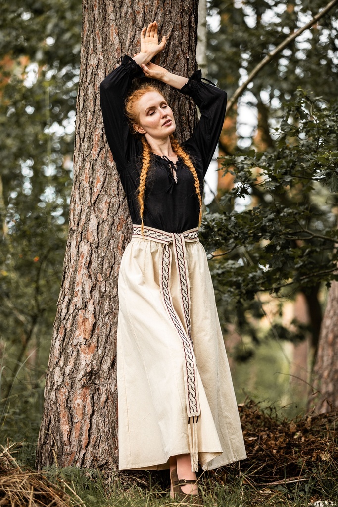 Mittelalterrock aus schwerer Baumwolle "Smilla" Natur