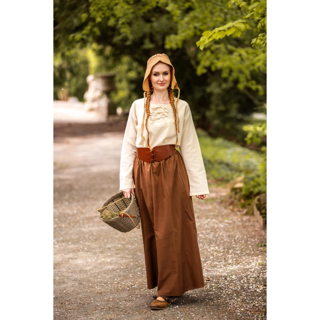 Mittelalterrock aus schwerer Baumwolle "Smilla" Tabakbraun