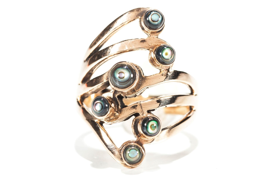 Bronze Ring mit Abalone Muschel  LUCIA Elfen Damenring