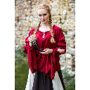 Bluse 'Victoria' mit Raffärmeln rot 100% Viskose
