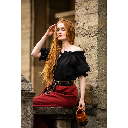 Mittelalterbluse Kurzarm "Verena" Schwarz