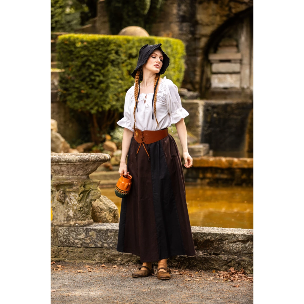 [2109w.gr.s] Mittelalterbluse Kurzarm "Verena" Weiß (S)