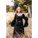 Bluse "Carmen" Volants Schwarz