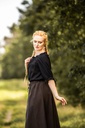 Mittelalter Kurzarmbluse "Vera" Schwarz