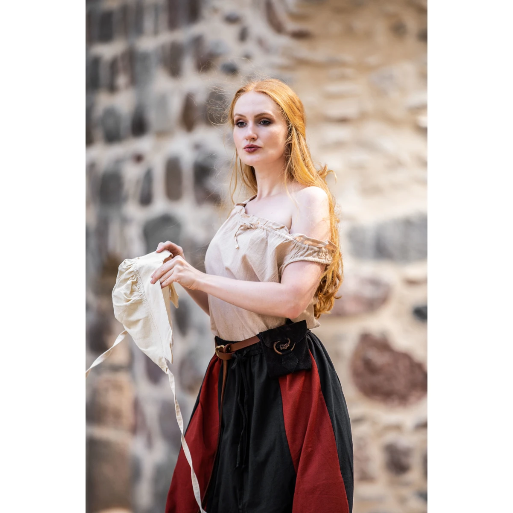 [127h.gr.xs] Ärmellose Sommerbluse "Adele" Hanffarben (XS)