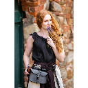 Sommerbluse mit Rüsche "Lotte" Schwarz