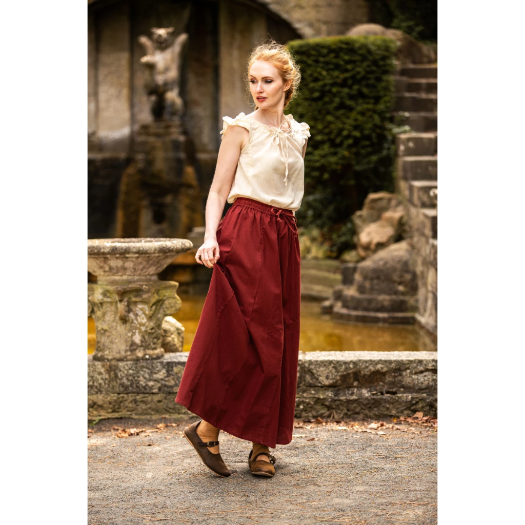 [128n.gr.xs] Sommerbluse mit Rüsche "Lotte" Natur (XS)