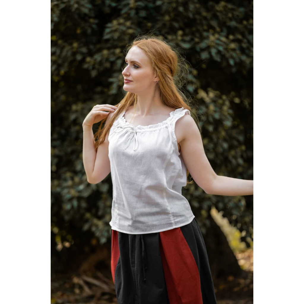 [127w.gr.xs] Ärmellose Sommerbluse "Adele" Weiß (XS)