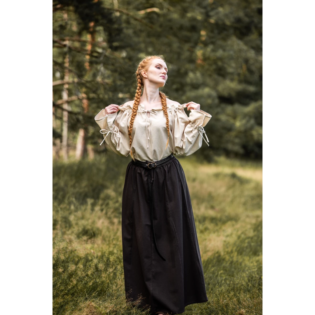 [2108n.gr.s] Mittelalterbluse "Morgan" Natur (S)