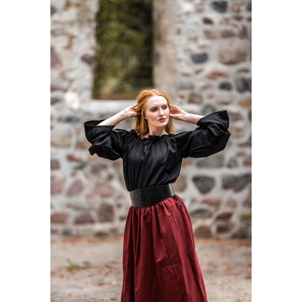[2108s.gr.s] Mittelalterbluse "Morgan" Schwarz (S)