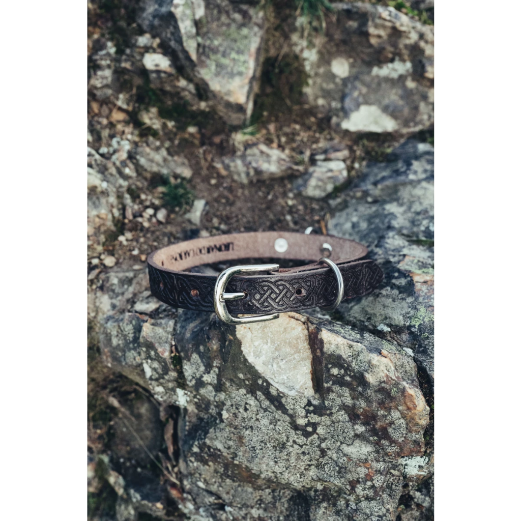 Hundehalsband "Maddox" mit keltischer Punzierung Dunkelbraun 26-43 cm
