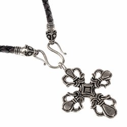 [07 CO Fossi / Bond.br] Collier "Fossi" mit Bonderup-Kreuz (65 cm braun)