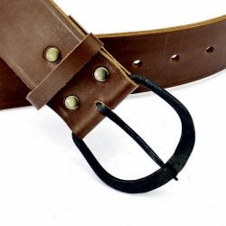 Gürtel mit runder Eisenschnalle - 5 cm