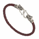 Wikinger-Armband 'Wolfskopf' aus Leder und Bronze
