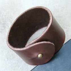 [03 A-ein 4.kl.br] Leder-Armband für Mittelalter und LARP - 4 cm (braun, klein)