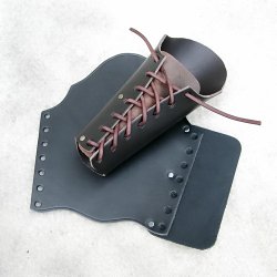 Mittelalterlicher Leder-Armschützer für Schaukampf - 23 cm