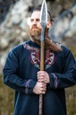 Wikinger Tunika "Snorri" mit Urnes-Stil Handstickerei Schwarz-Rot