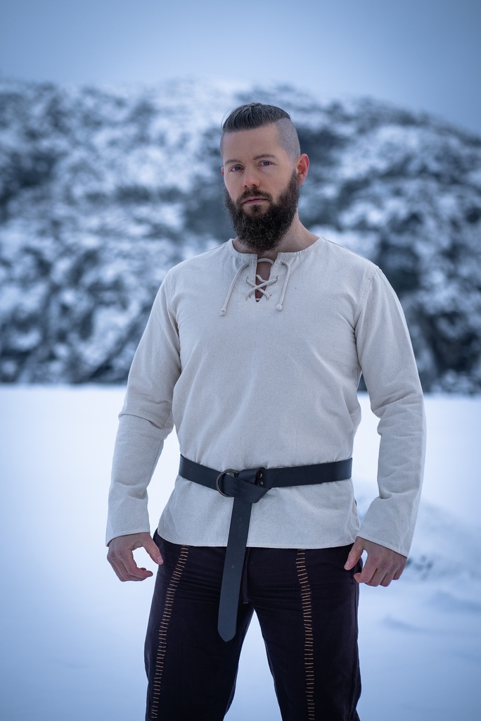 [2965n.gr.s] Mittelalter Hemd "Otto" Natur (S)